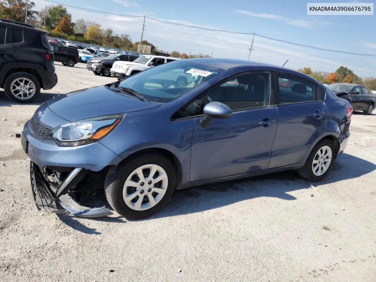 2016 Kia Rio Lx VIN: KNADM4A39G6676795 Lot: 75851004