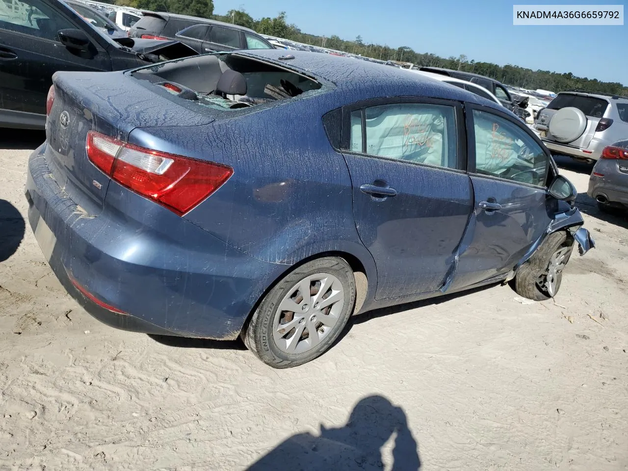 2016 Kia Rio Lx VIN: KNADM4A36G6659792 Lot: 76316654