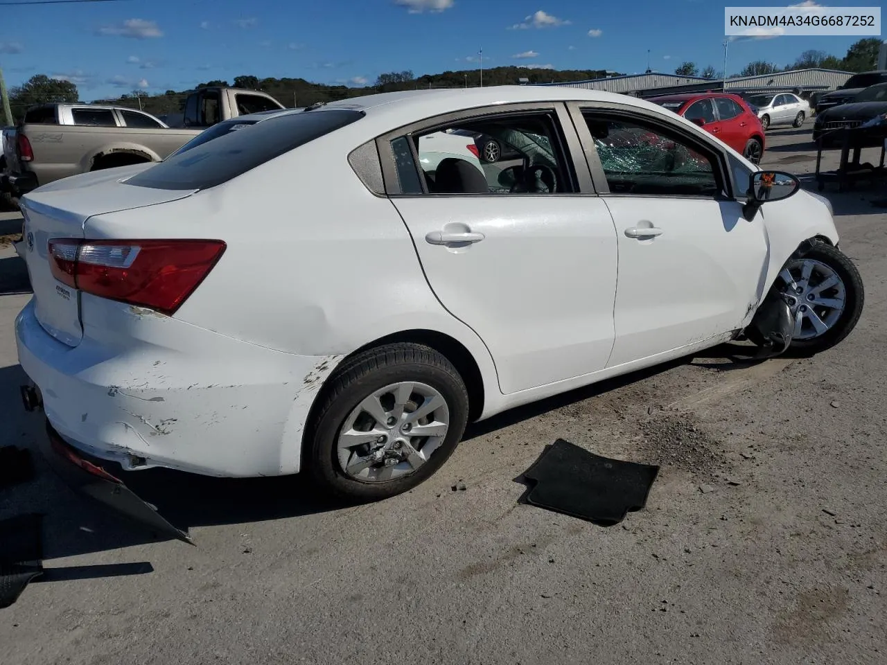 2016 Kia Rio Lx VIN: KNADM4A34G6687252 Lot: 76655654