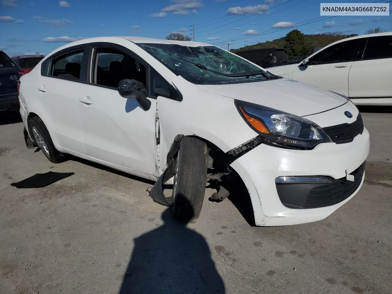 2016 Kia Rio Lx VIN: KNADM4A34G6687252 Lot: 76655654