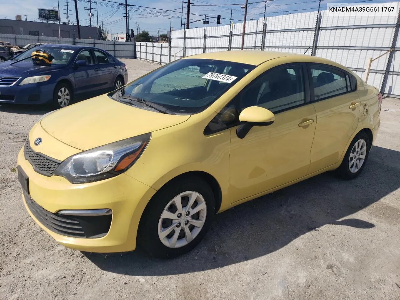 2016 Kia Rio Lx VIN: KNADM4A39G6611767 Lot: 76767374