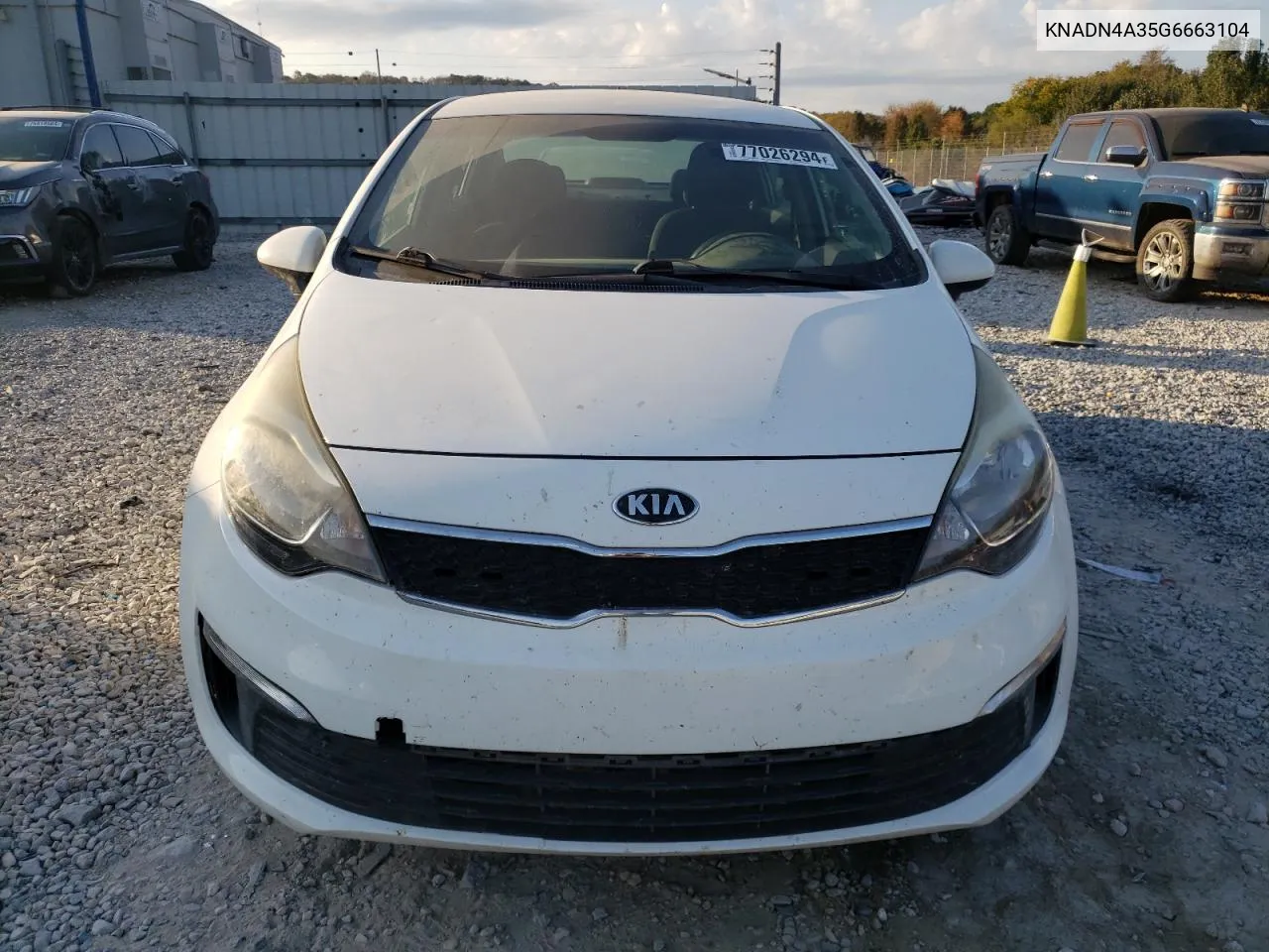 2016 Kia Rio Ex VIN: KNADN4A35G6663104 Lot: 77026294