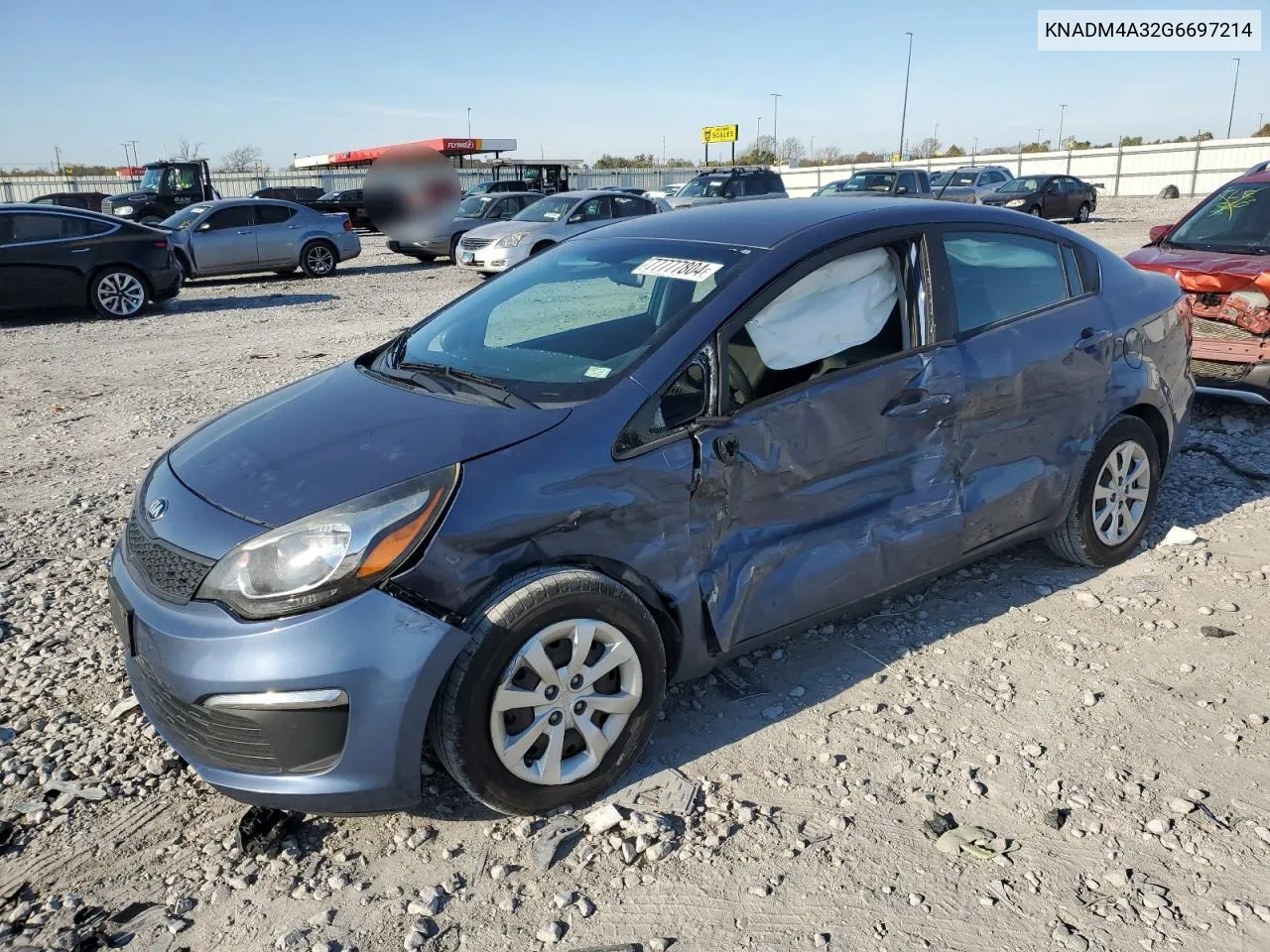 2016 Kia Rio Lx VIN: KNADM4A32G6697214 Lot: 77777804