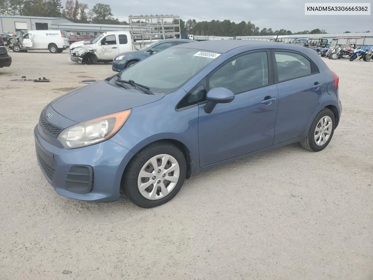 2016 Kia Rio Lx VIN: KNADM5A33G6665362 Lot: 78080594