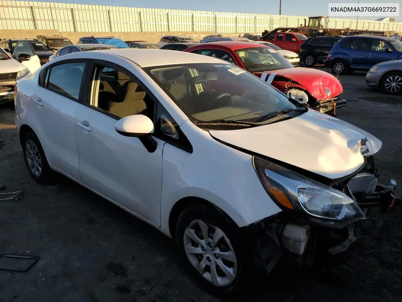 2016 Kia Rio Lx VIN: KNADM4A37G6692722 Lot: 78437094