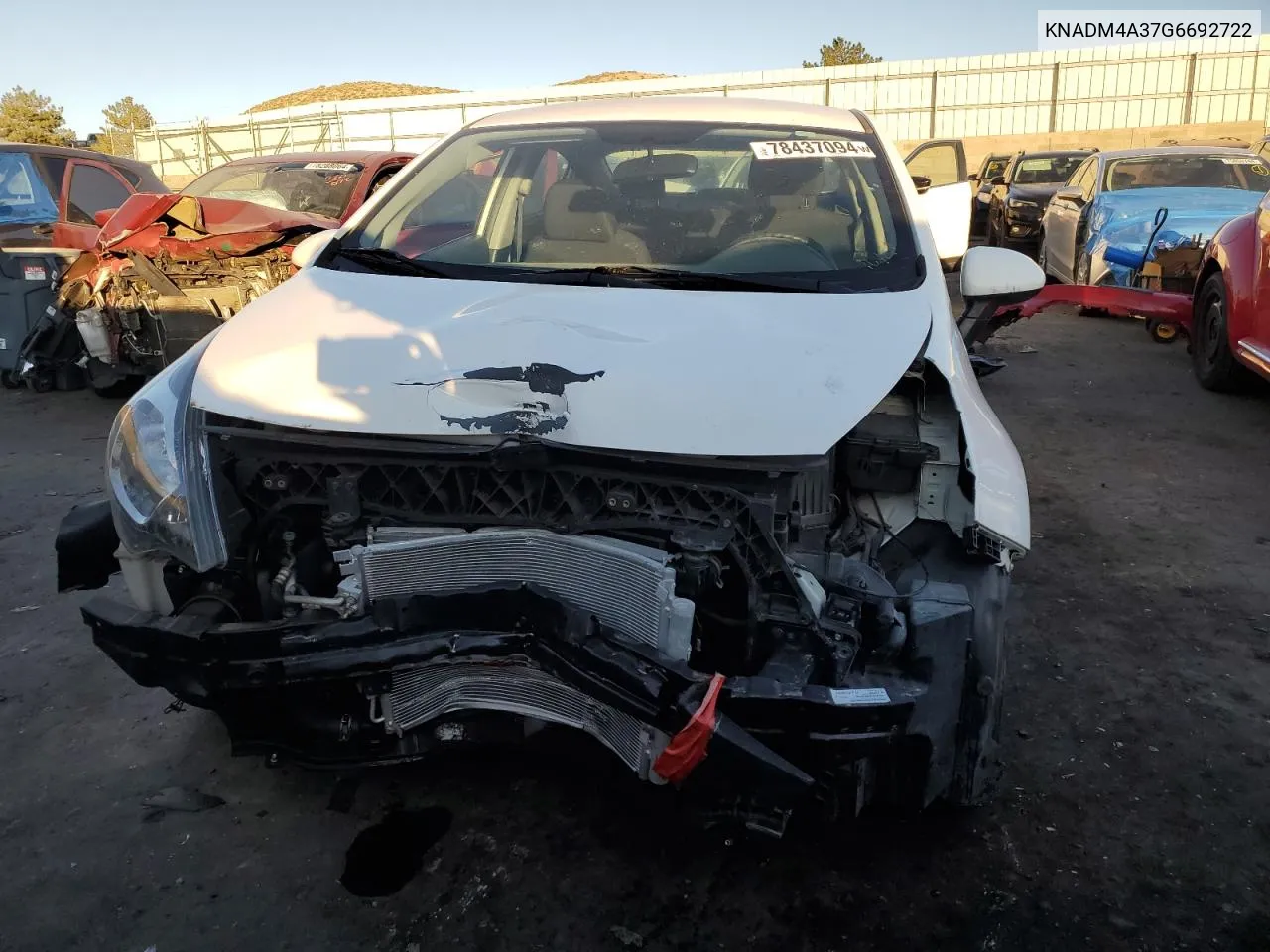 2016 Kia Rio Lx VIN: KNADM4A37G6692722 Lot: 78437094