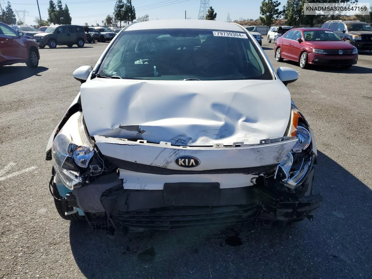 2016 Kia Rio Lx VIN: KNADM5A37G6647169 Lot: 79739304