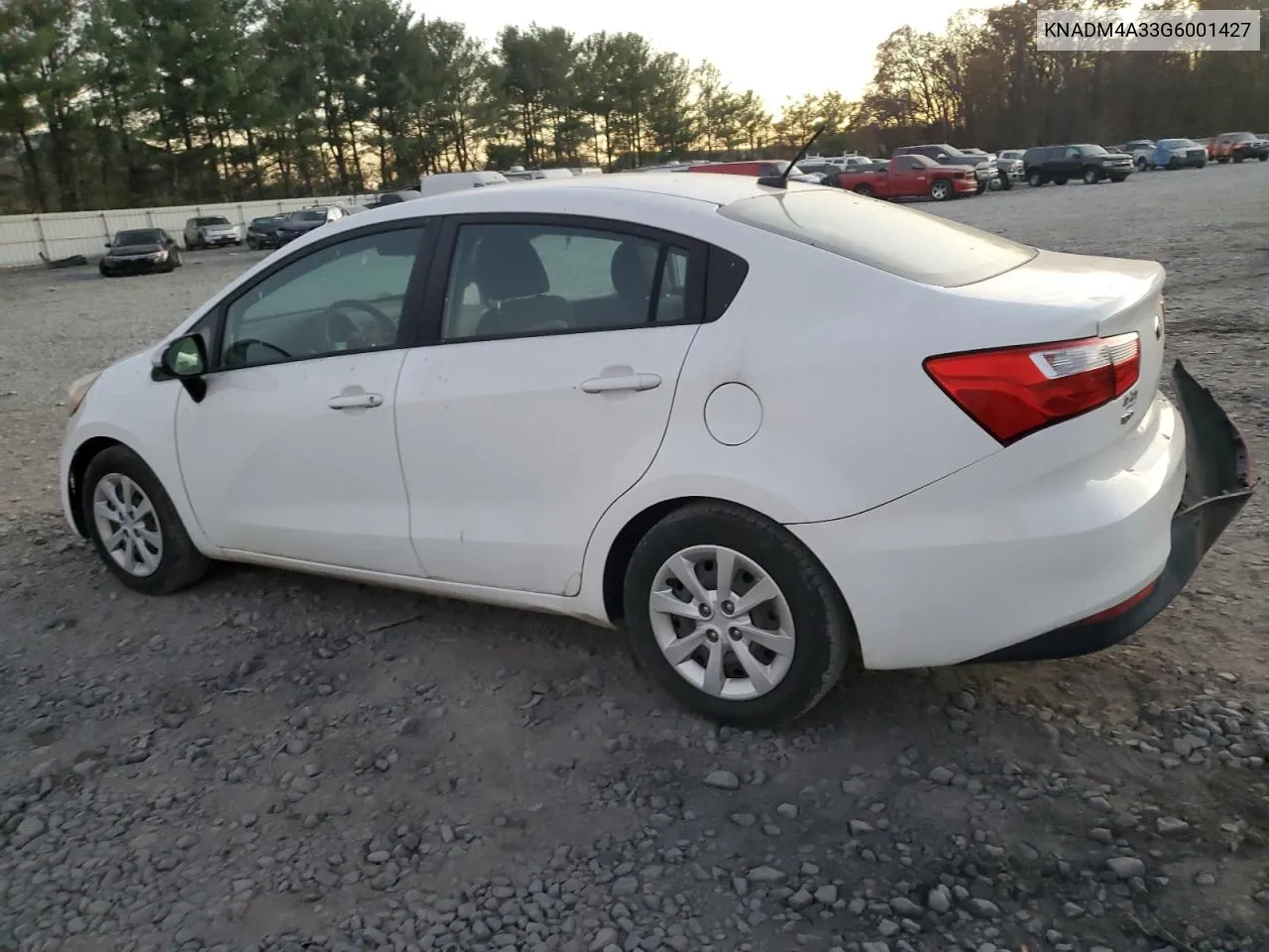 2016 Kia Rio Lx VIN: KNADM4A33G6001427 Lot: 79840684