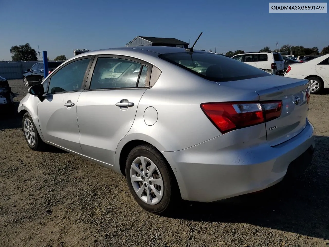 2016 Kia Rio Lx VIN: KNADM4A3XG6691497 Lot: 80039554