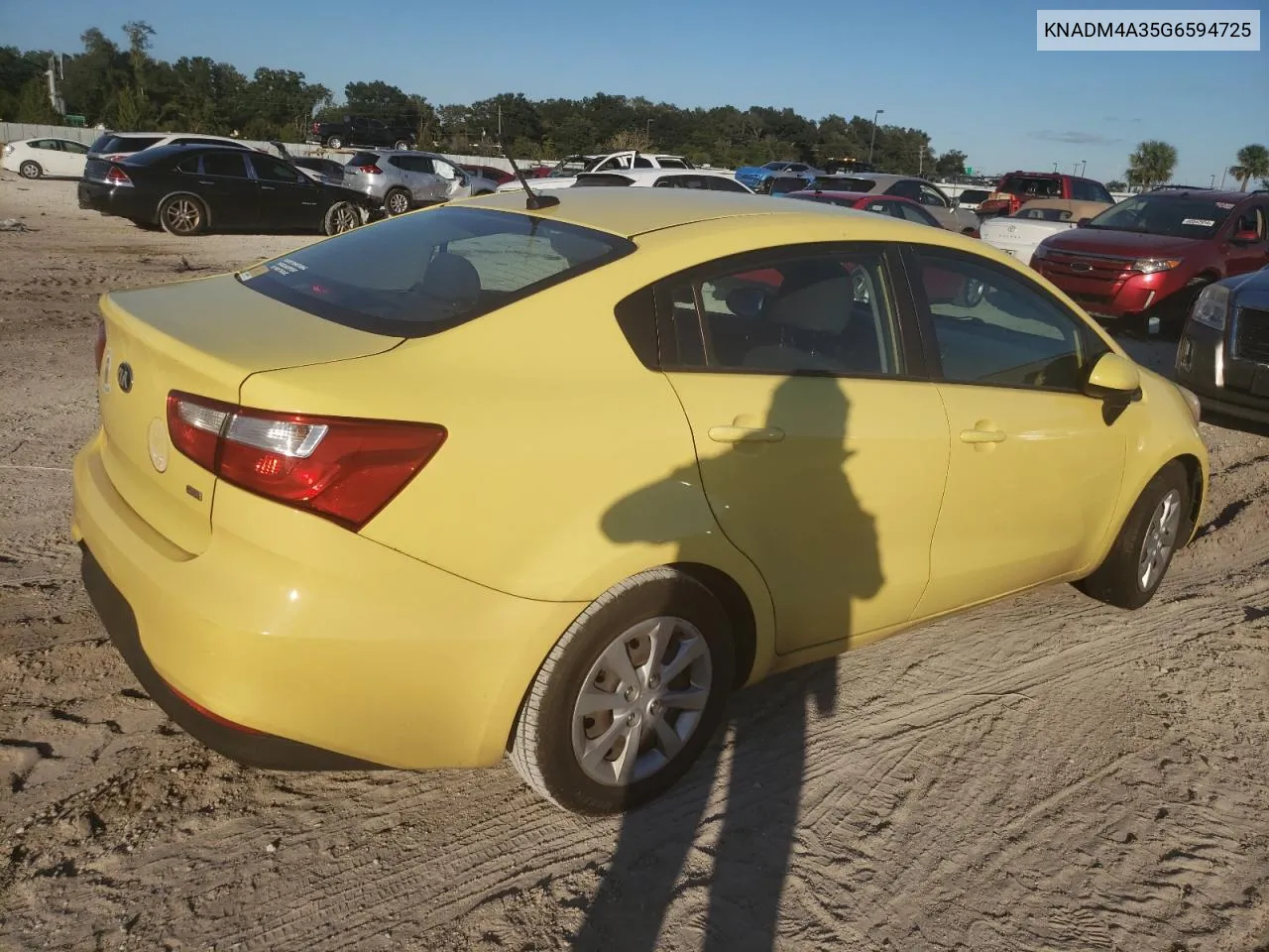 2016 Kia Rio Lx VIN: KNADM4A35G6594725 Lot: 81190324