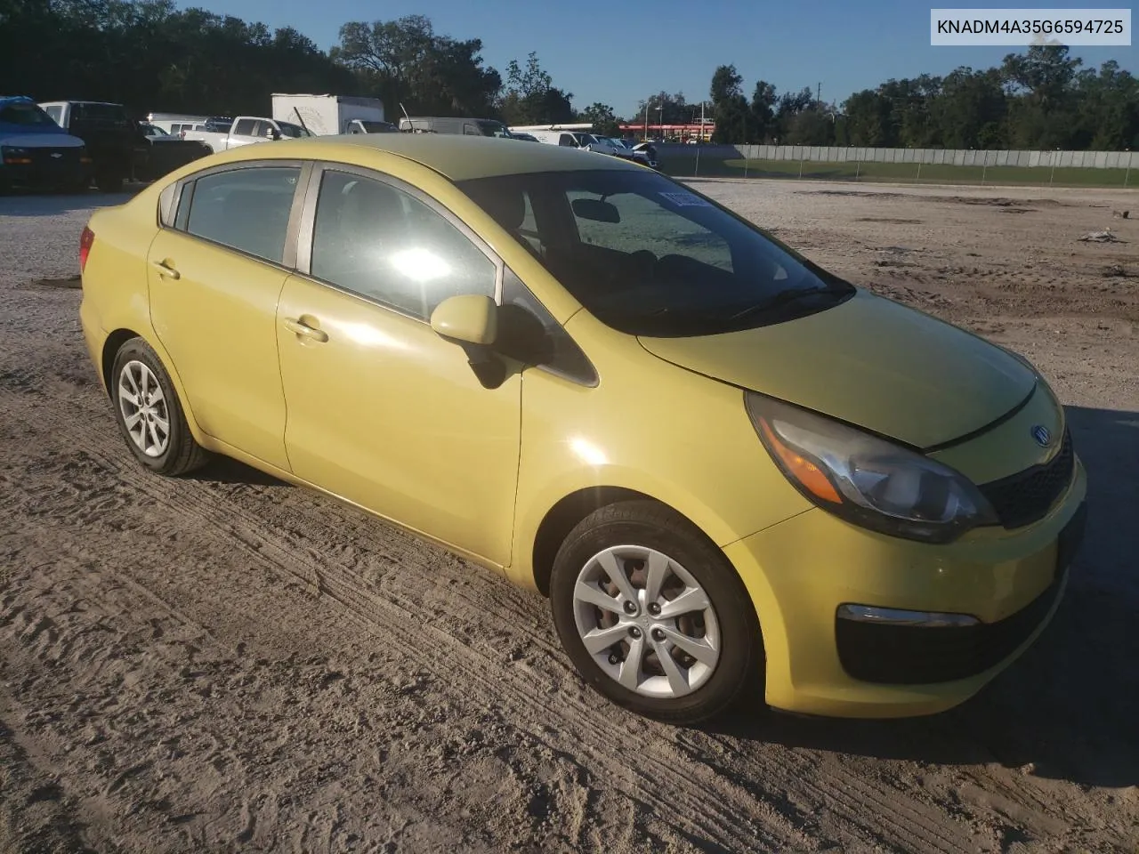 2016 Kia Rio Lx VIN: KNADM4A35G6594725 Lot: 81190324