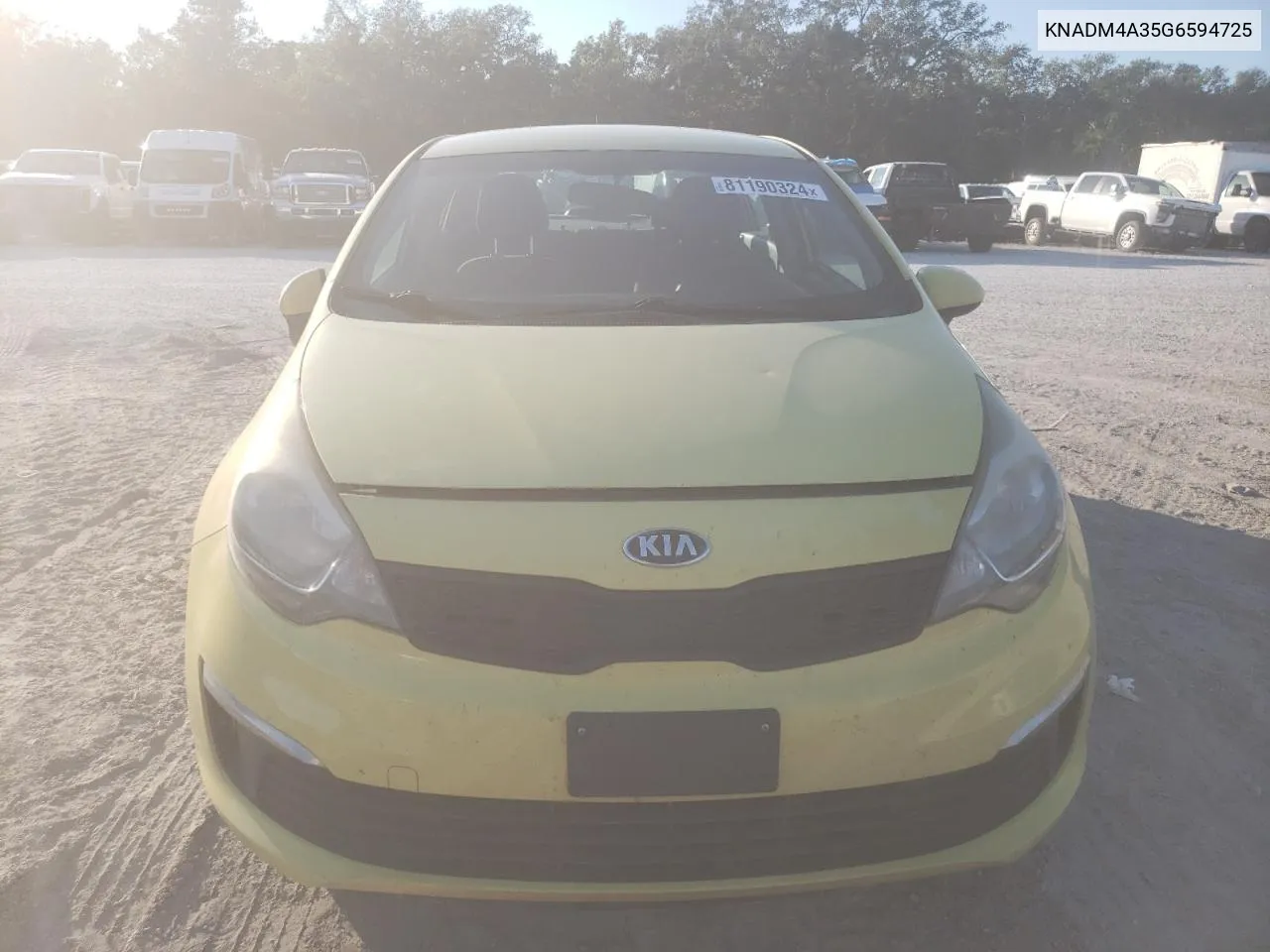 2016 Kia Rio Lx VIN: KNADM4A35G6594725 Lot: 81190324