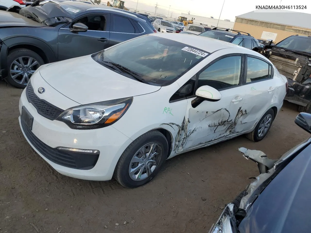 2017 Kia Rio Lx VIN: KNADM4A30H6113524 Lot: 72844724