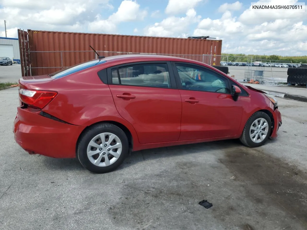 2017 Kia Rio Lx VIN: KNADM4A35H6070511 Lot: 73654414