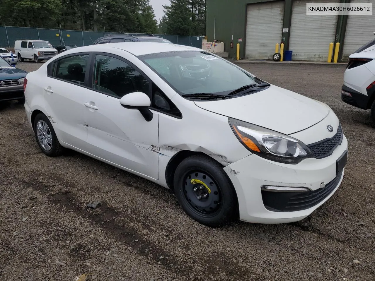 2017 Kia Rio Lx VIN: KNADM4A30H6026612 Lot: 74760324