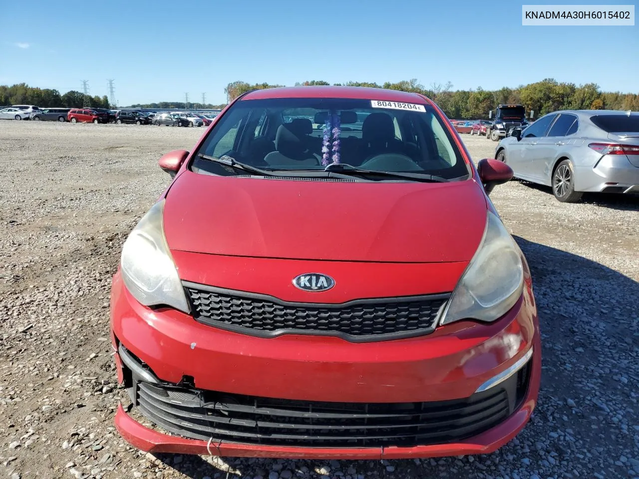 2017 Kia Rio Lx VIN: KNADM4A30H6015402 Lot: 80418204