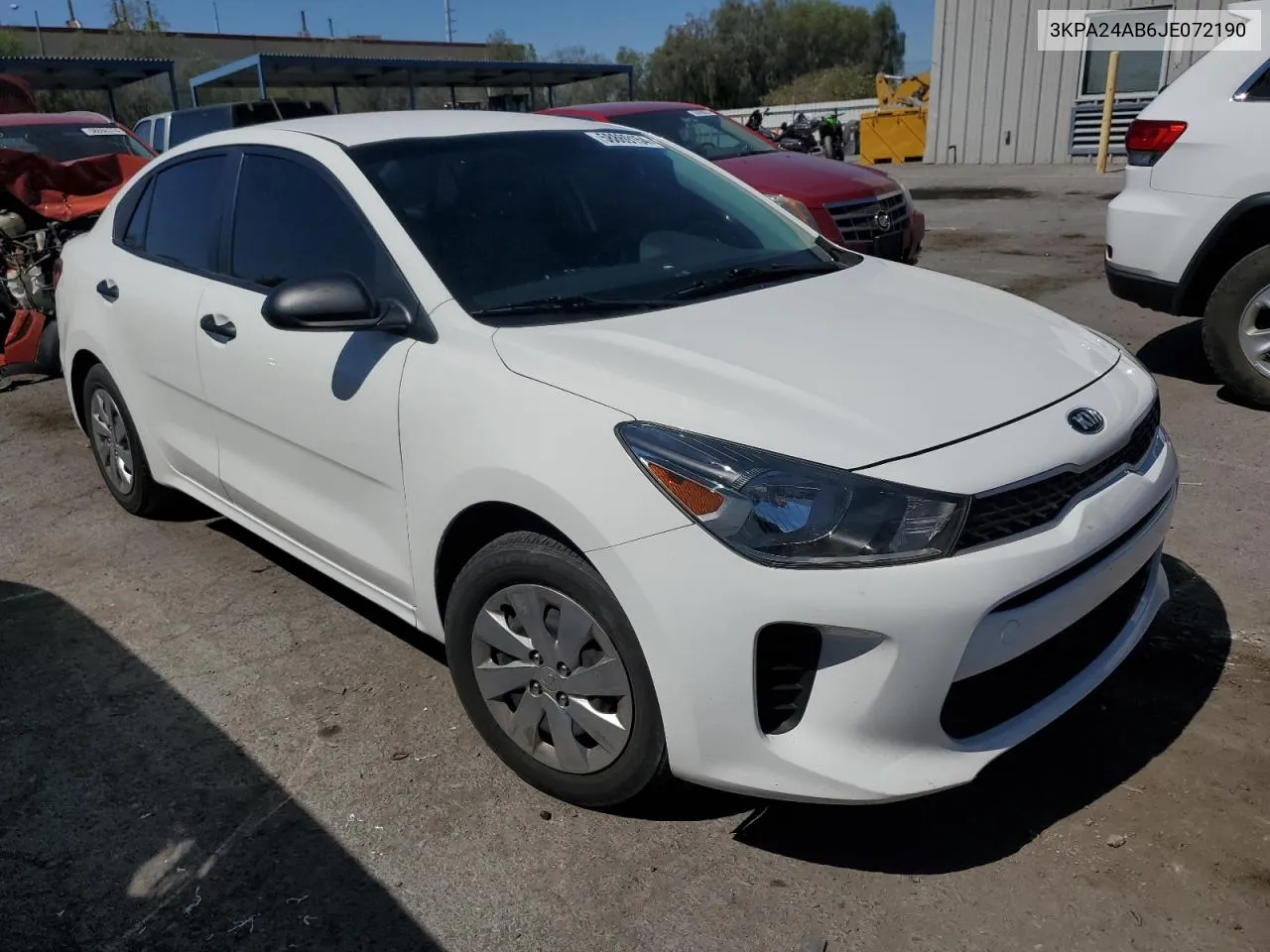 2018 Kia Rio Lx VIN: 3KPA24AB6JE072190 Lot: 58869154