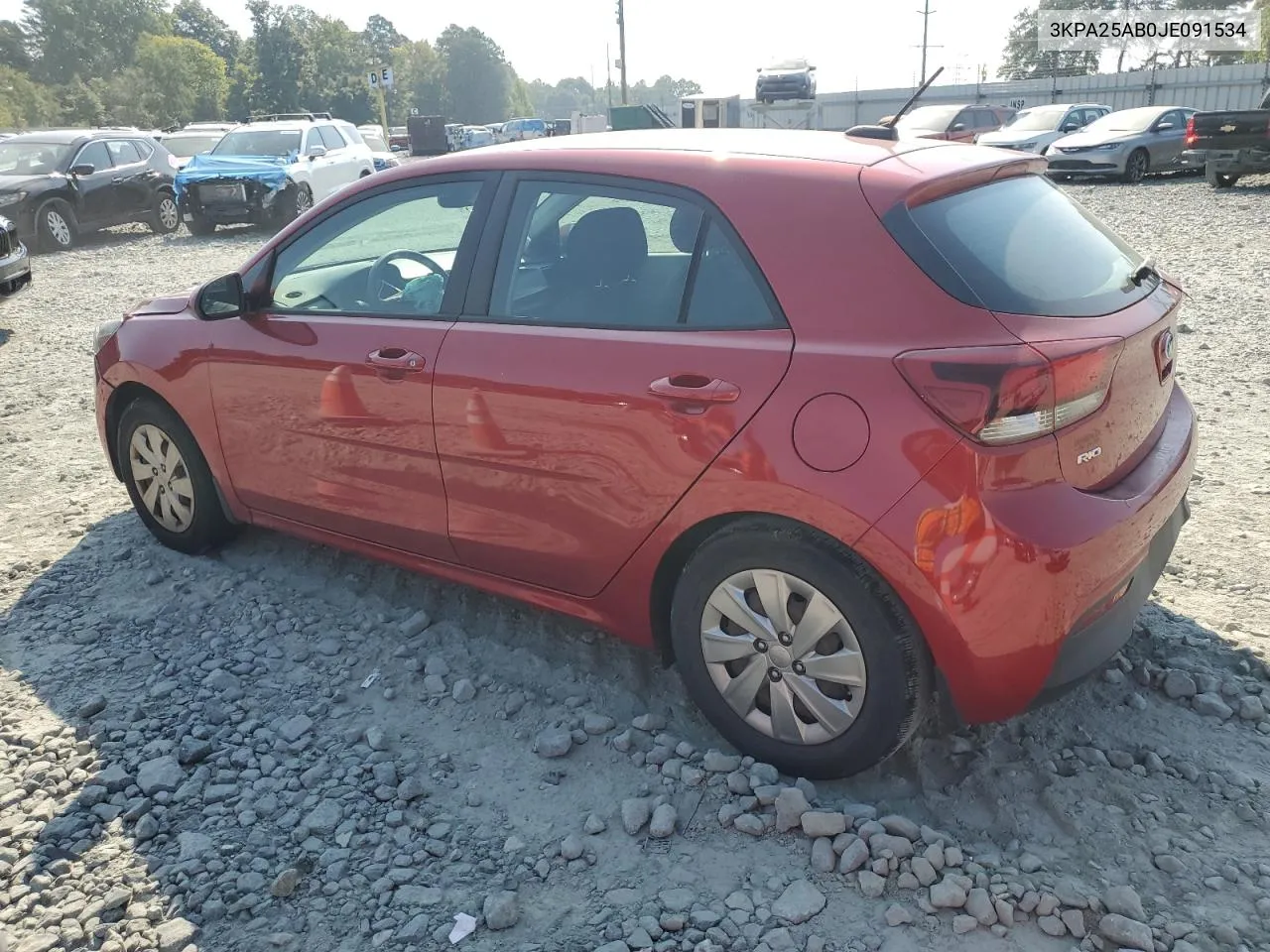 2018 Kia Rio Lx VIN: 3KPA25AB0JE091534 Lot: 69180374