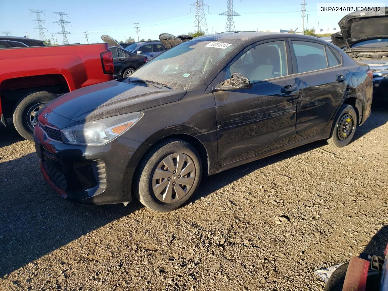 2018 Kia Rio Lx VIN: 3KPA24AB2JE065432 Lot: 70081814