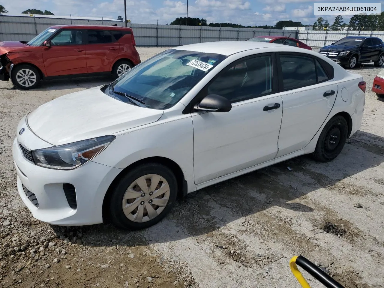 2018 Kia Rio Lx VIN: 3KPA24AB4JE061804 Lot: 72533424