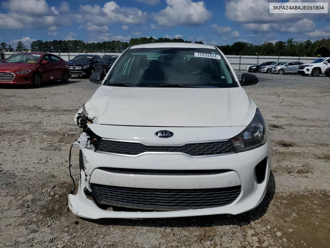 2018 Kia Rio Lx VIN: 3KPA24AB4JE061804 Lot: 72533424