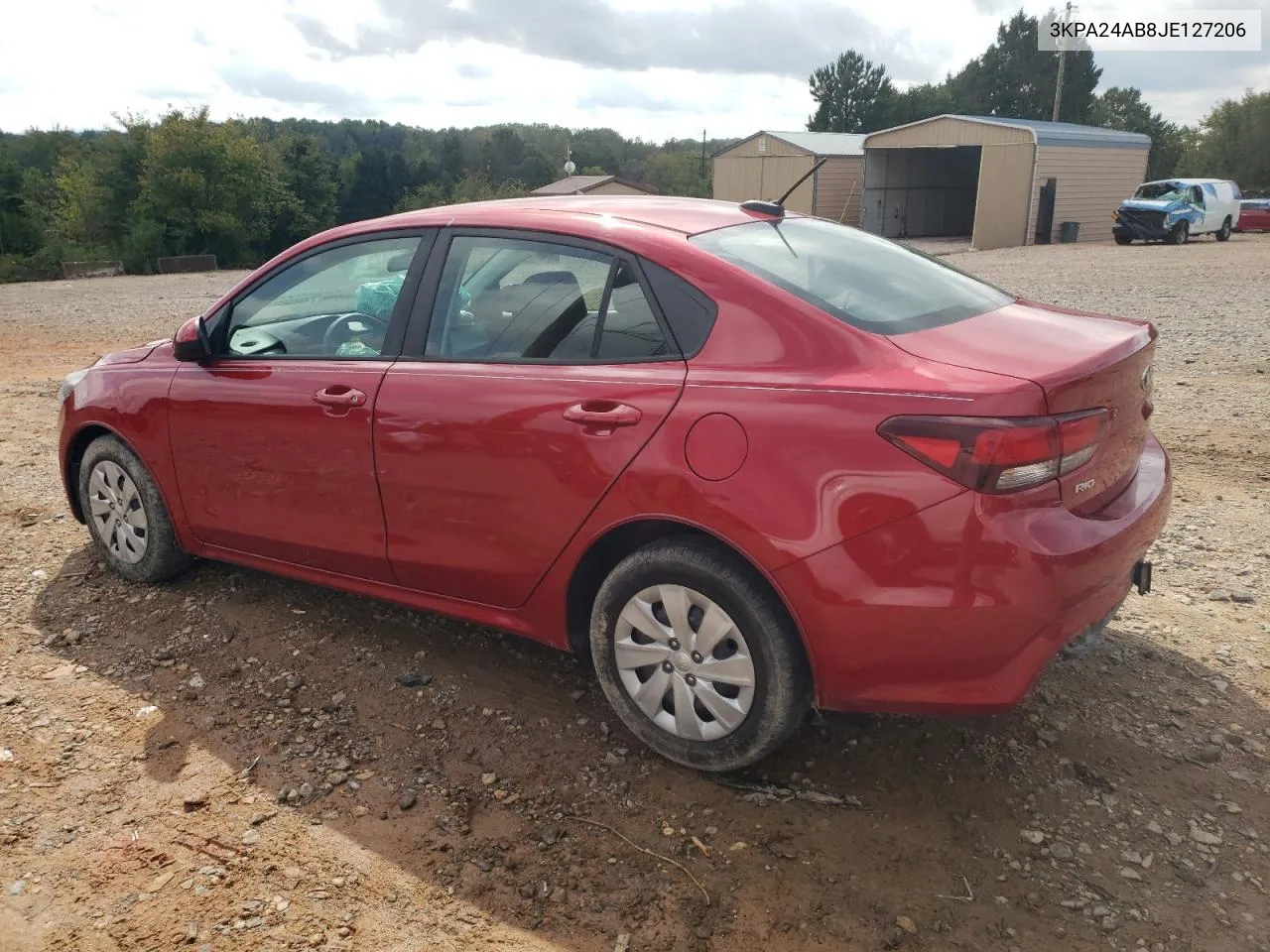 2018 Kia Rio Lx VIN: 3KPA24AB8JE127206 Lot: 72803144