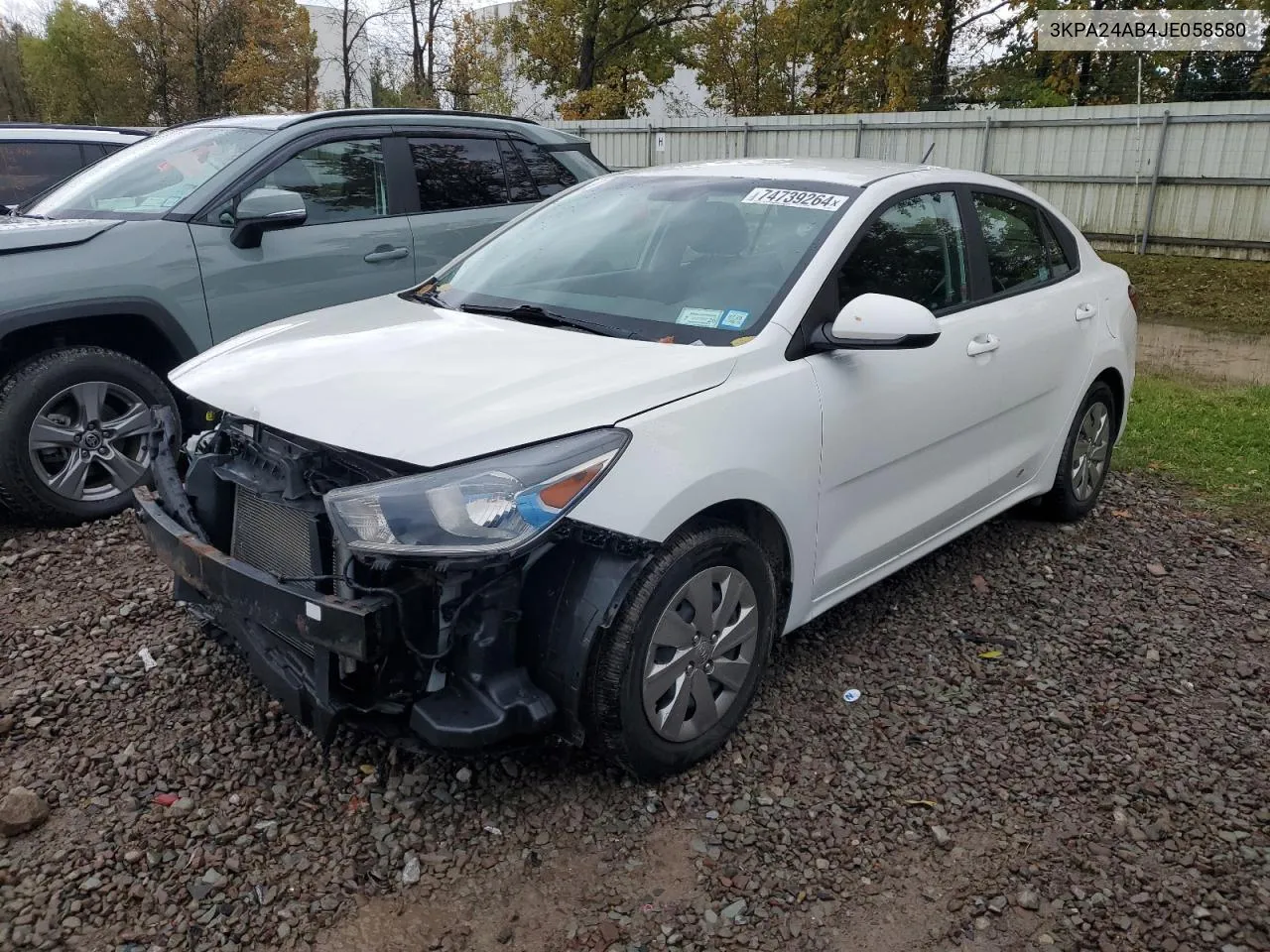 2018 Kia Rio Lx VIN: 3KPA24AB4JE058580 Lot: 74739264