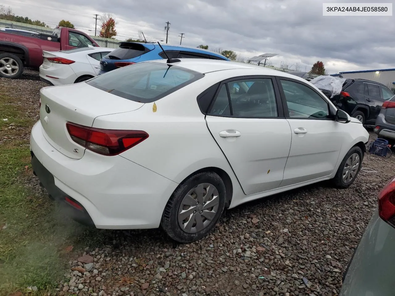 2018 Kia Rio Lx VIN: 3KPA24AB4JE058580 Lot: 74739264