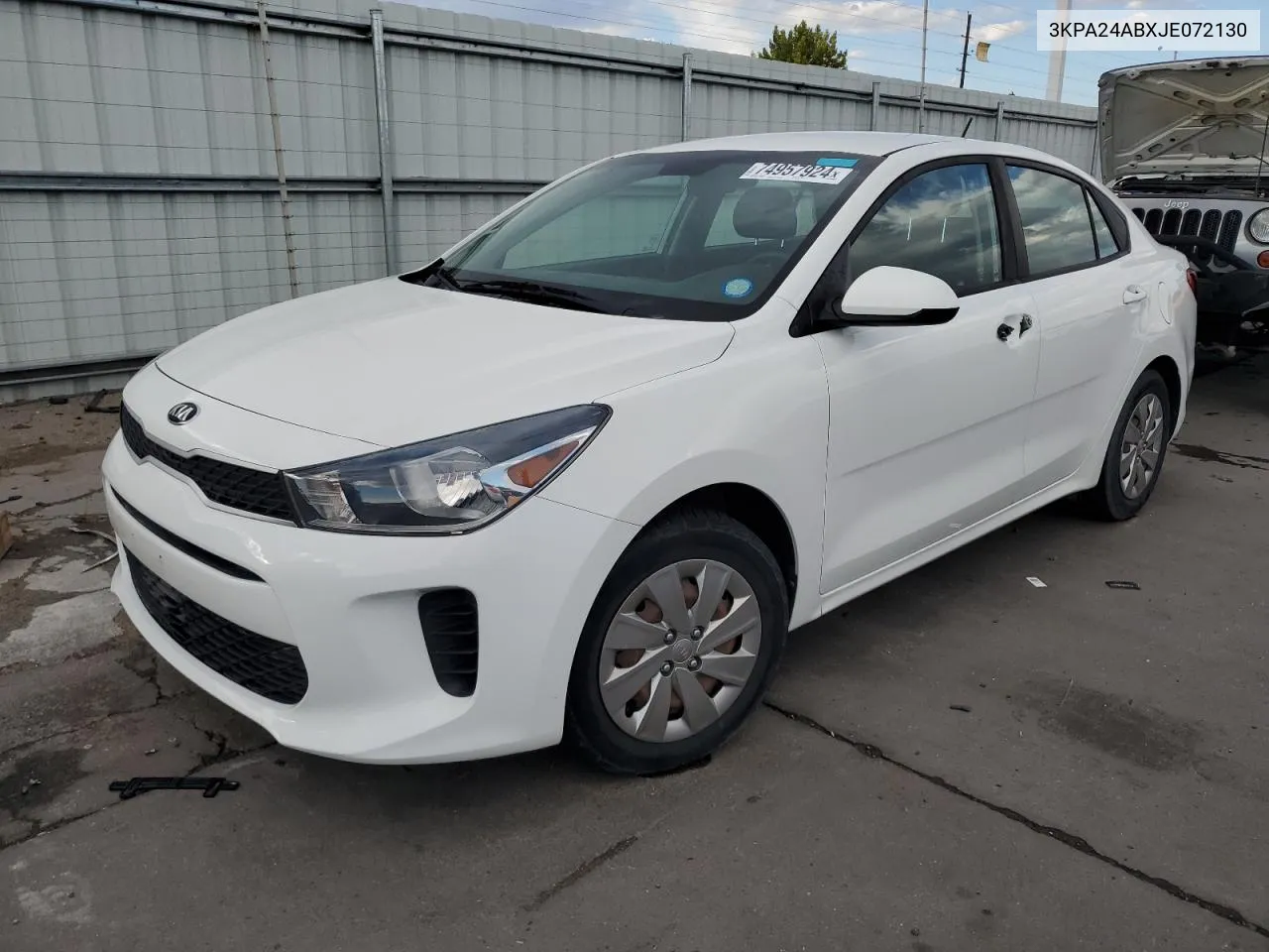 2018 Kia Rio Lx VIN: 3KPA24ABXJE072130 Lot: 74957924