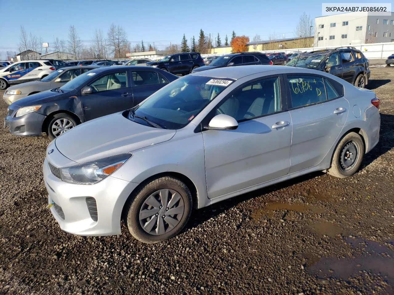 2018 Kia Rio Lx VIN: 3KPA24AB7JE085692 Lot: 75368294