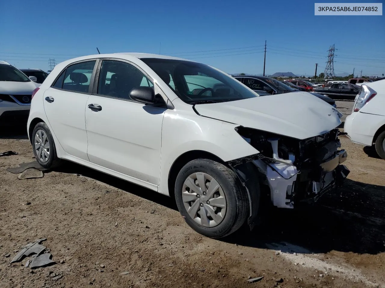 2018 Kia Rio Lx VIN: 3KPA25AB6JE074852 Lot: 75547104