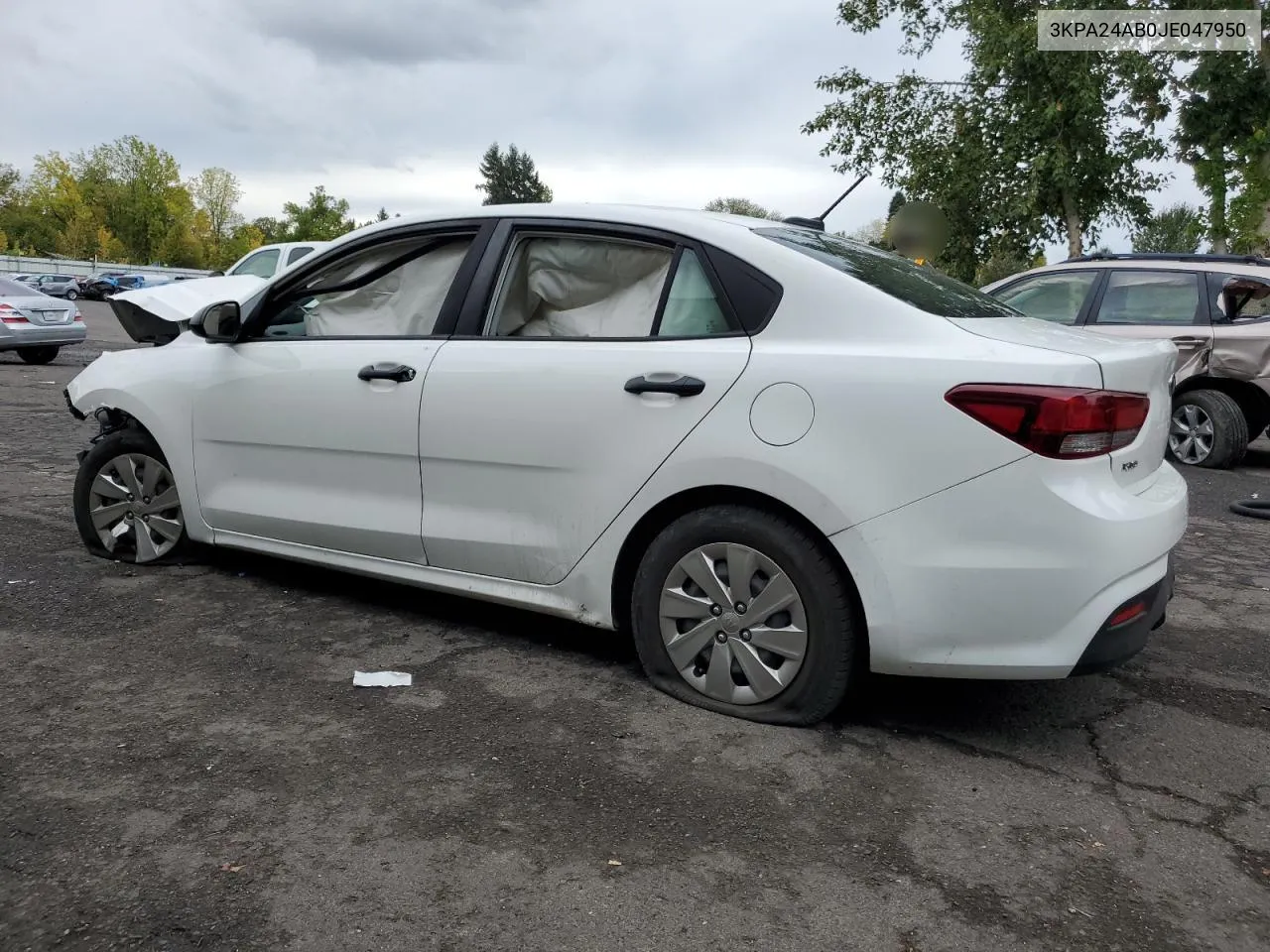 2018 Kia Rio Lx VIN: 3KPA24AB0JE047950 Lot: 76355144