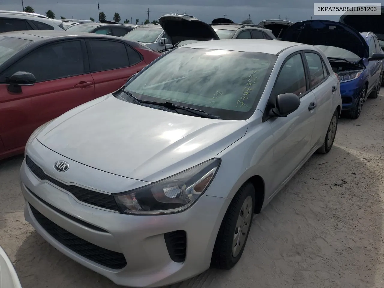 2018 Kia Rio Lx VIN: 3KPA25AB8JE051203 Lot: 76997194