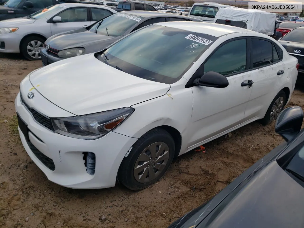 2018 Kia Rio Lx VIN: 3KPA24AB6JE056541 Lot: 77172254