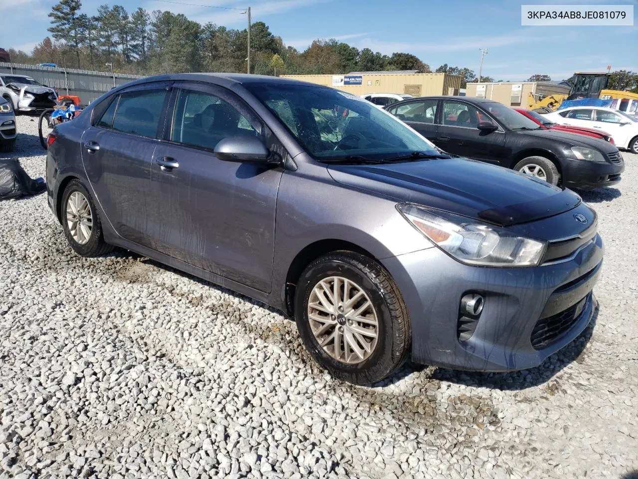 2018 Kia Rio Ex VIN: 3KPA34AB8JE081079 Lot: 80345214