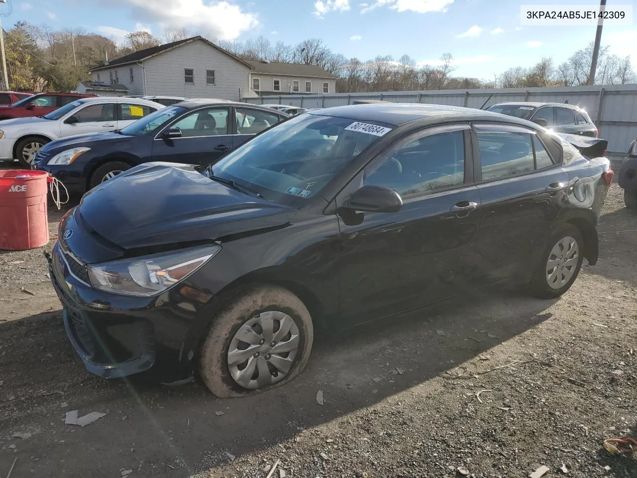 2018 Kia Rio Lx VIN: 3KPA24AB5JE142309 Lot: 80748684