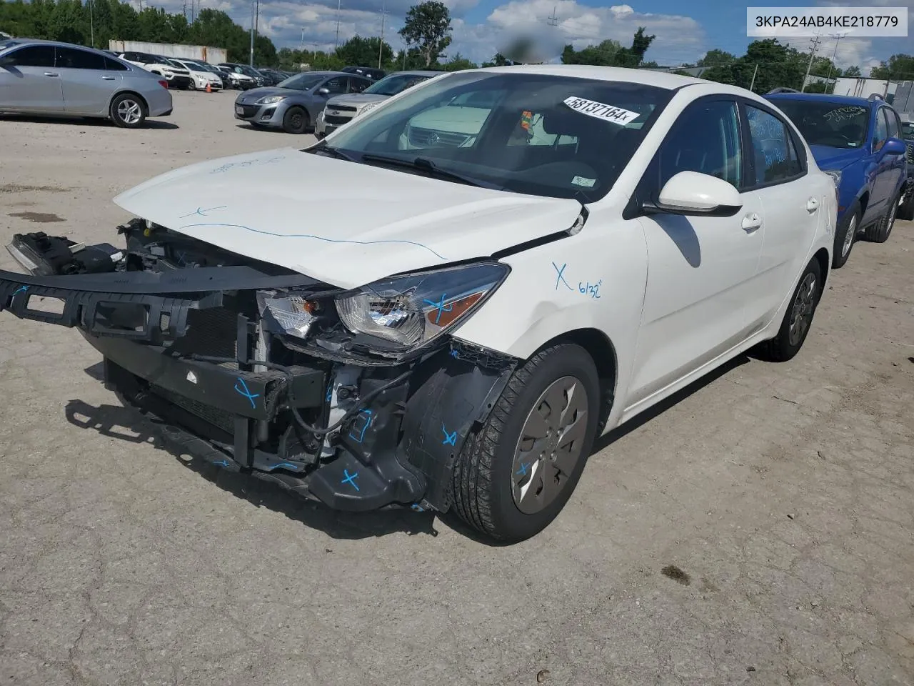 2019 Kia Rio S VIN: 3KPA24AB4KE218779 Lot: 58137164