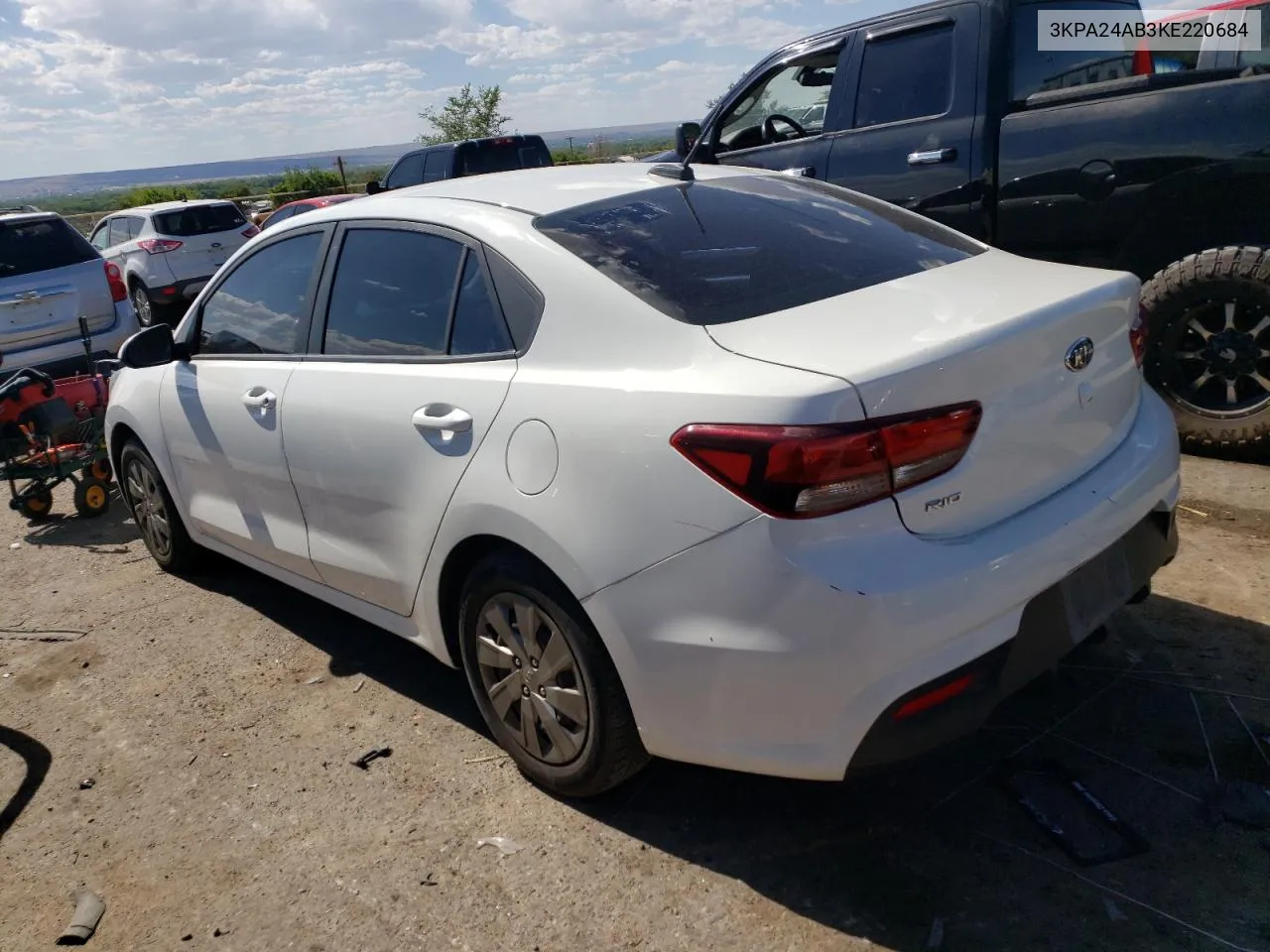 2019 Kia Rio S VIN: 3KPA24AB3KE220684 Lot: 58227144