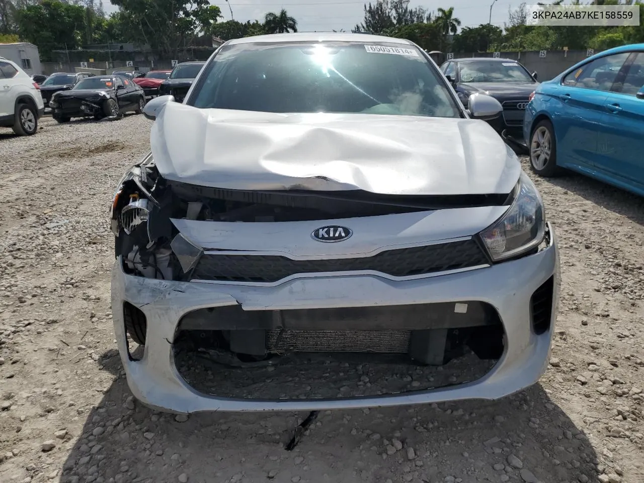 2019 Kia Rio S VIN: 3KPA24AB7KE158559 Lot: 65051814