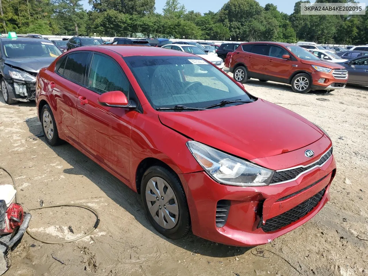 3KPA24AB4KE202095 2019 Kia Rio S