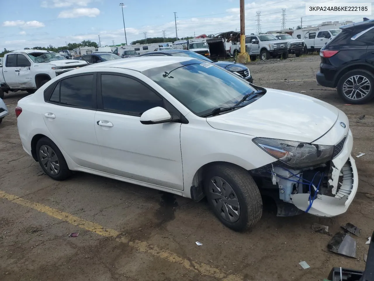 2019 Kia Rio S VIN: 3KPA24AB6KE222185 Lot: 66900974