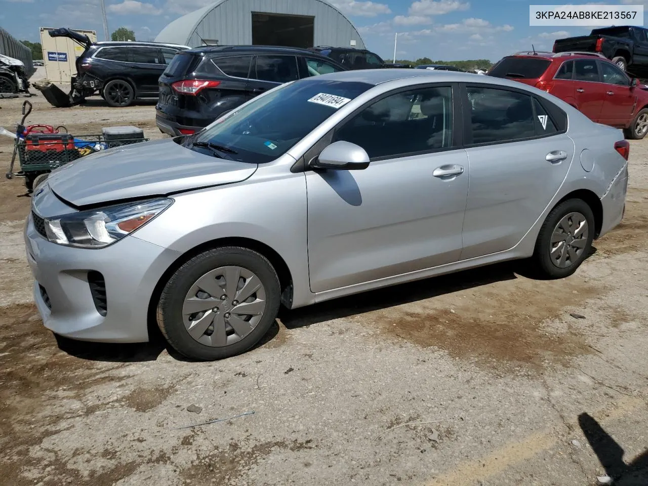 2019 Kia Rio S VIN: 3KPA24AB8KE213567 Lot: 69401694