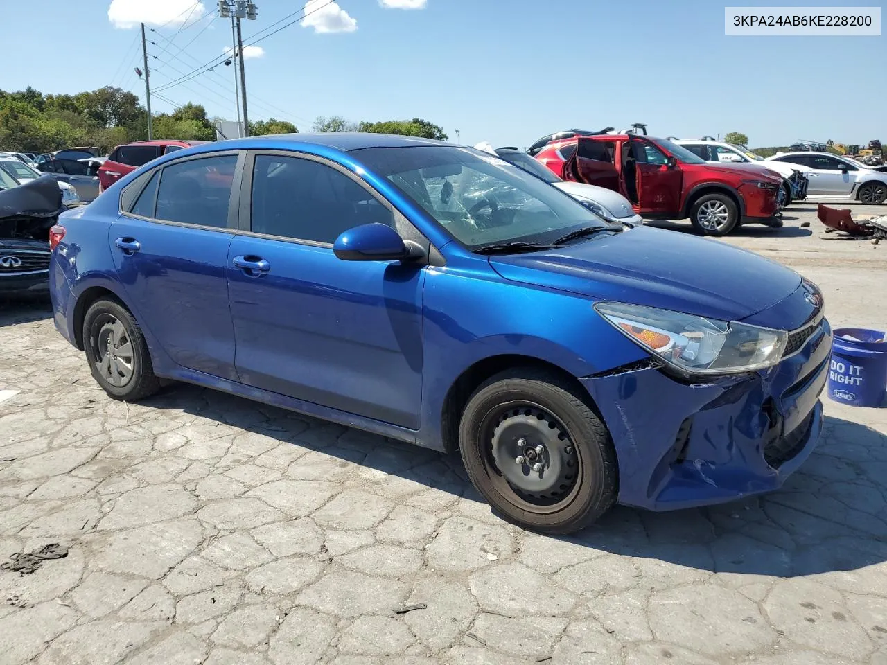 2019 Kia Rio S VIN: 3KPA24AB6KE228200 Lot: 70331104