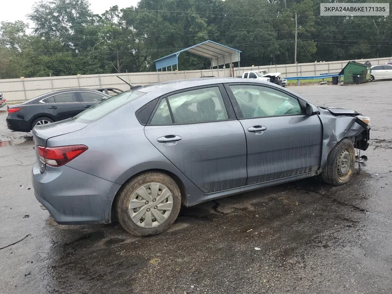 2019 Kia Rio S VIN: 3KPA24AB6KE171335 Lot: 70993034