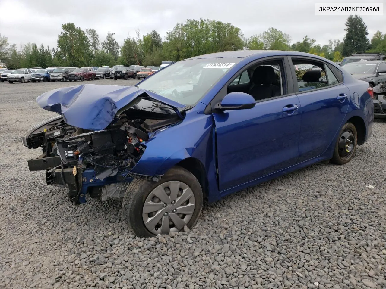 2019 Kia Rio S VIN: 3KPA24AB2KE206968 Lot: 71034314