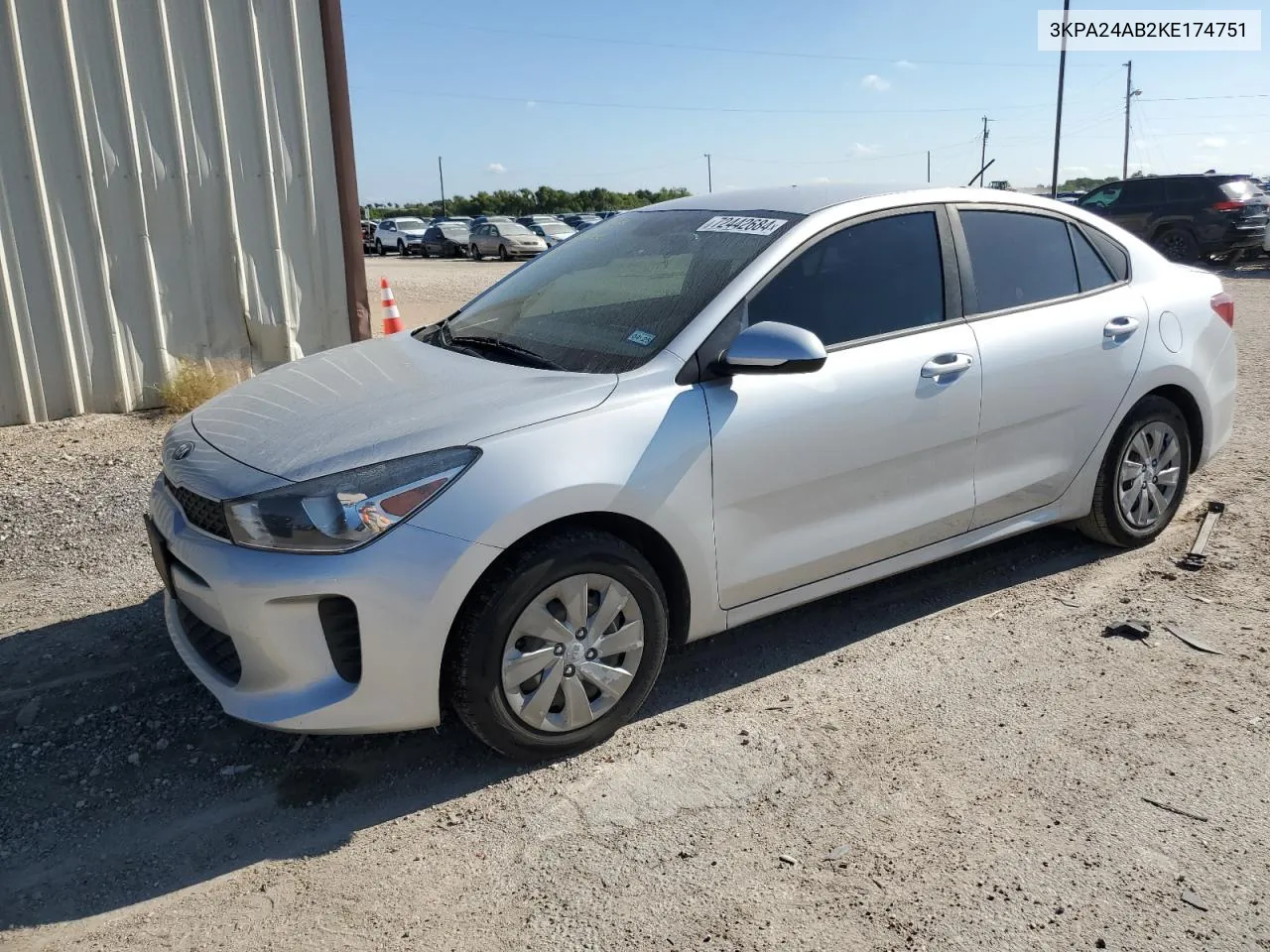 2019 Kia Rio S VIN: 3KPA24AB2KE174751 Lot: 72442684