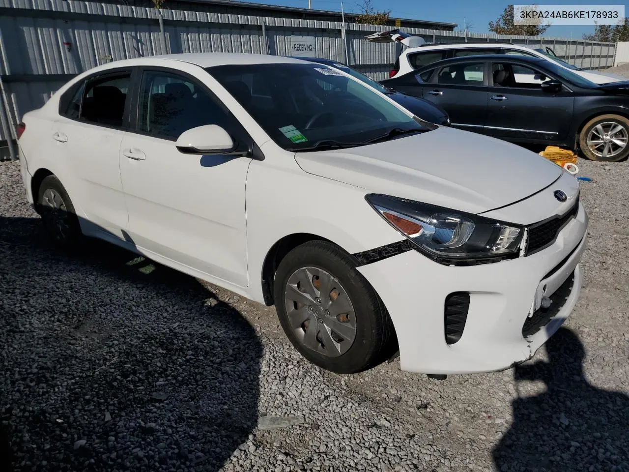 2019 Kia Rio S VIN: 3KPA24AB6KE178933 Lot: 74086004