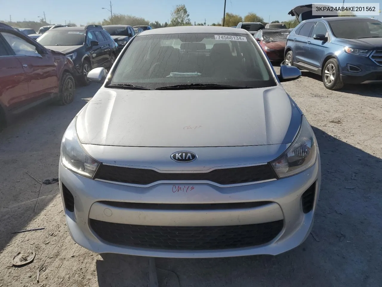 2019 Kia Rio S VIN: 3KPA24AB4KE201562 Lot: 74560134