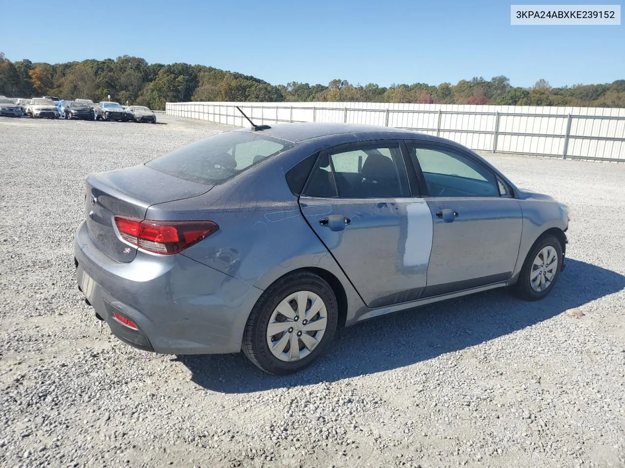 2019 Kia Rio S VIN: 3KPA24ABXKE239152 Lot: 74844334