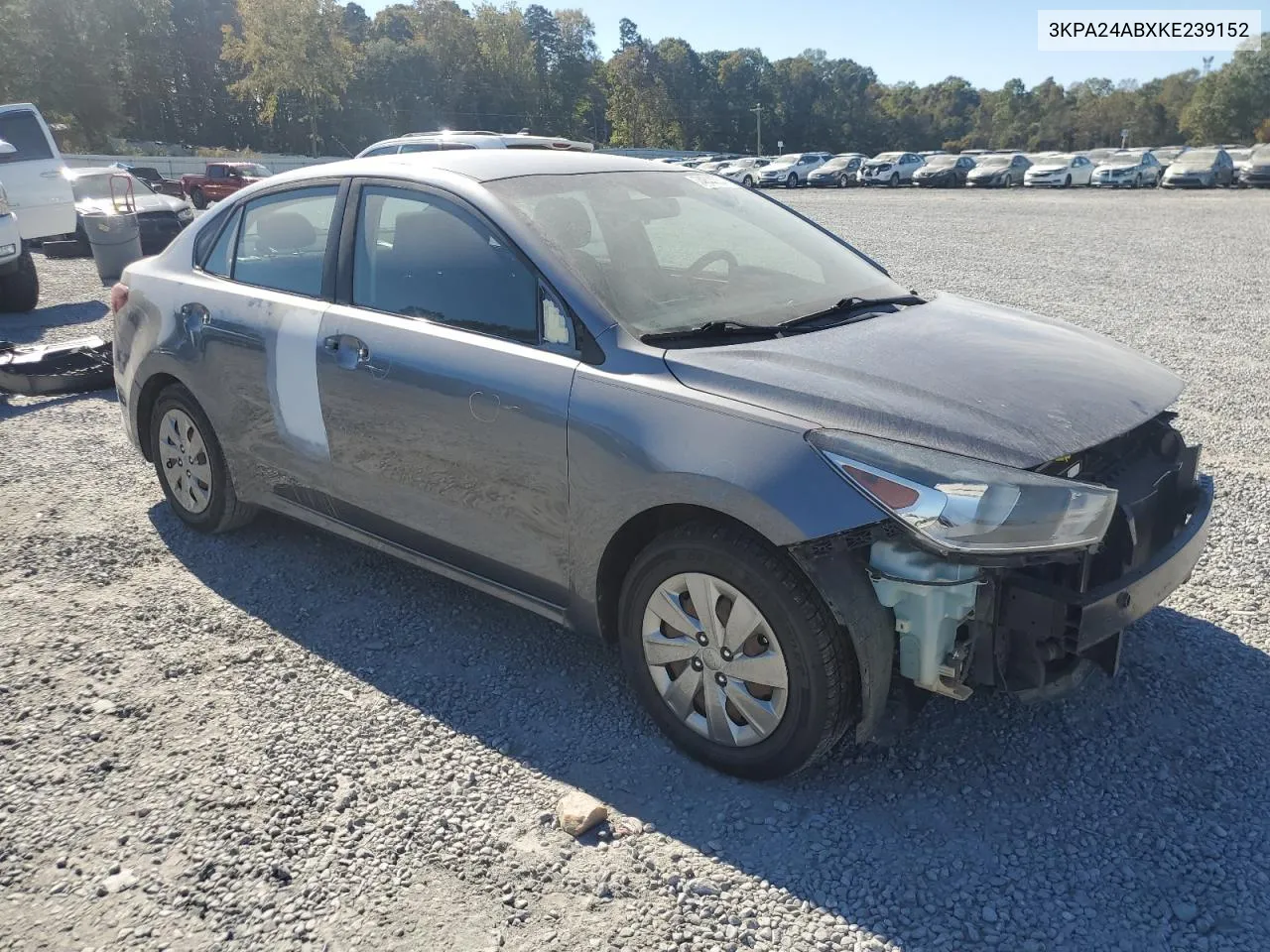 2019 Kia Rio S VIN: 3KPA24ABXKE239152 Lot: 74844334